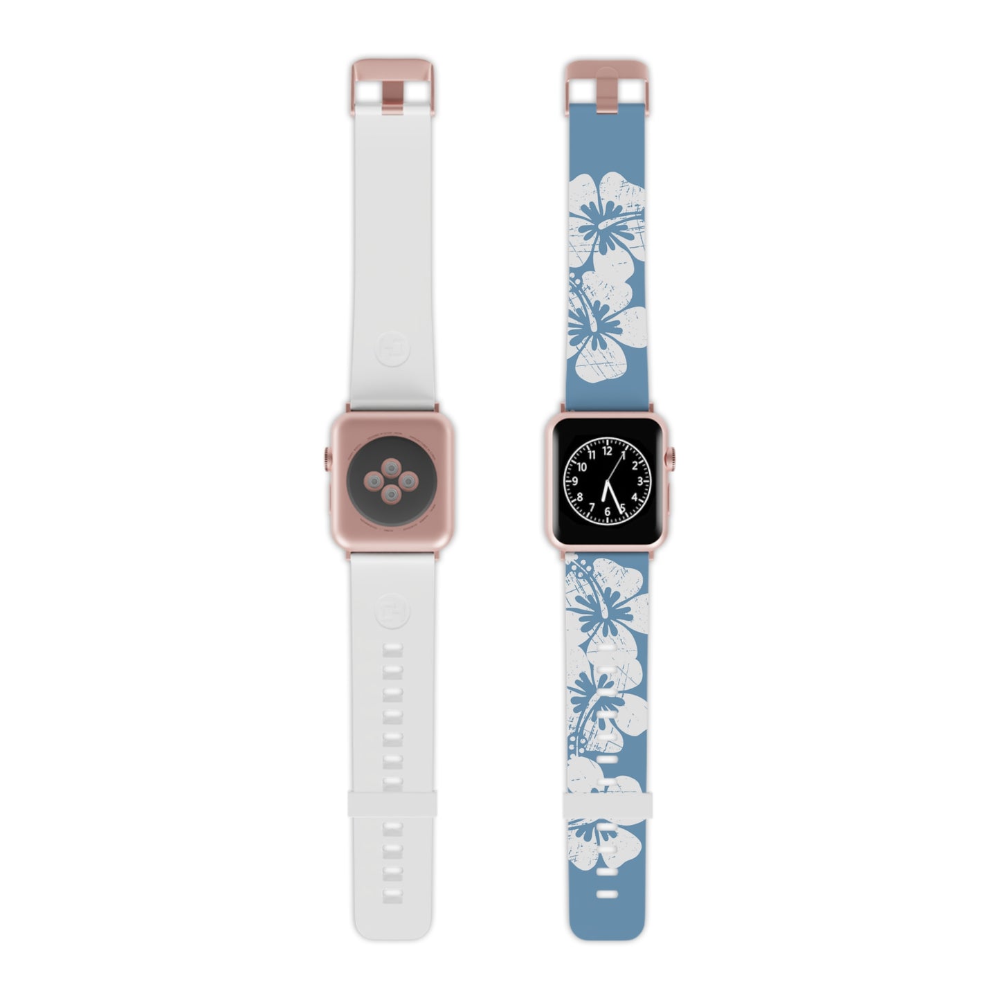 "The Classic Hibiscus" - Distressed Blue Watch Band for Apple Watch