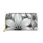 "Plumeria" Zipper Wallet - Black and White