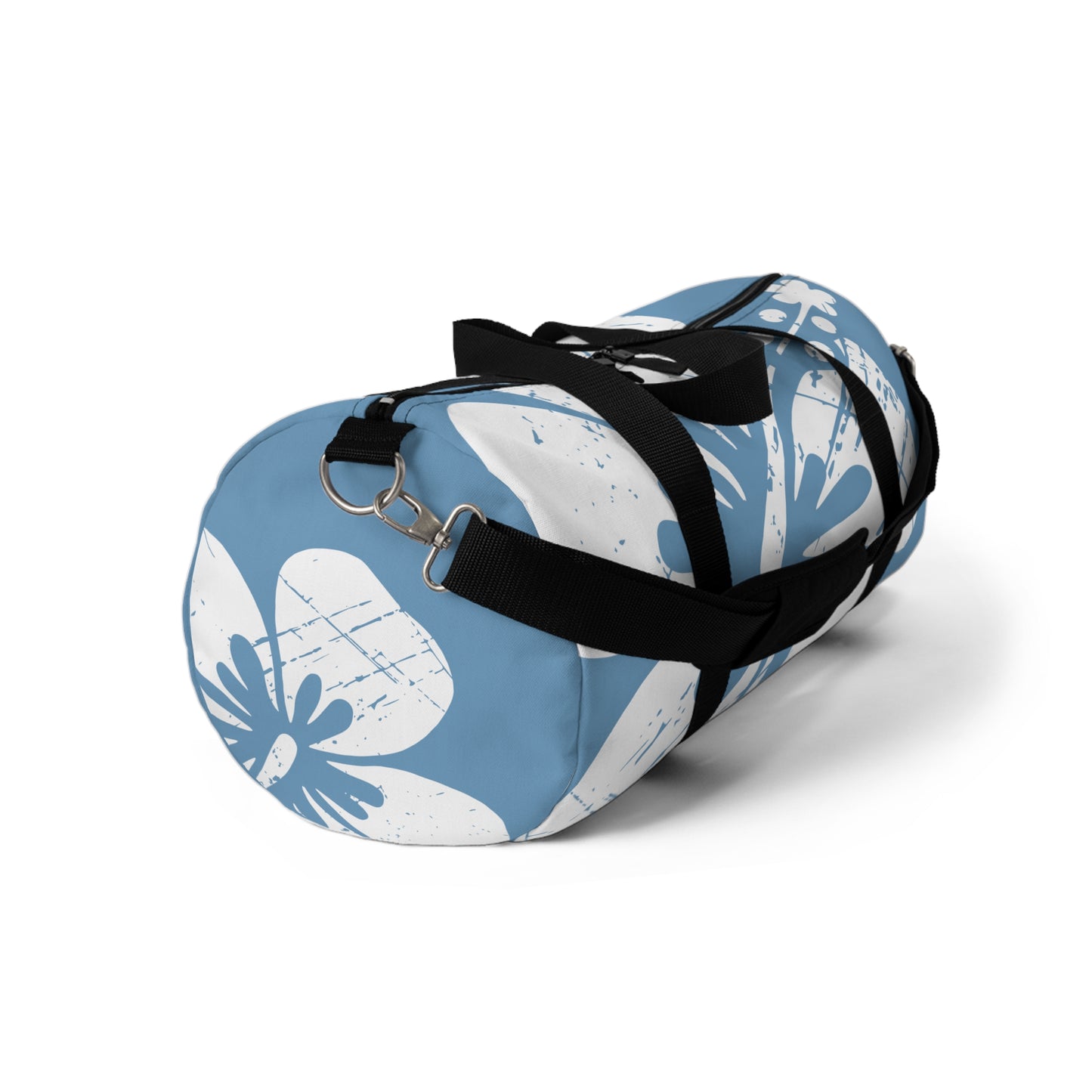 "The Classic Hibiscus" Duffel Bag - Distressed Blue