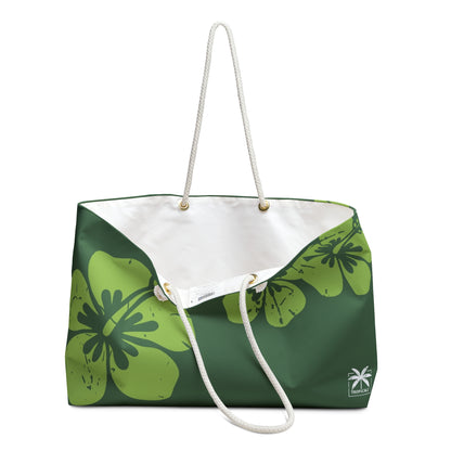 "The Classic Hibiscus"  Beach Bag - Distressed Green