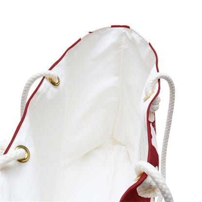 "The Classic Hibiscus" Beach Bag - Distressed Red