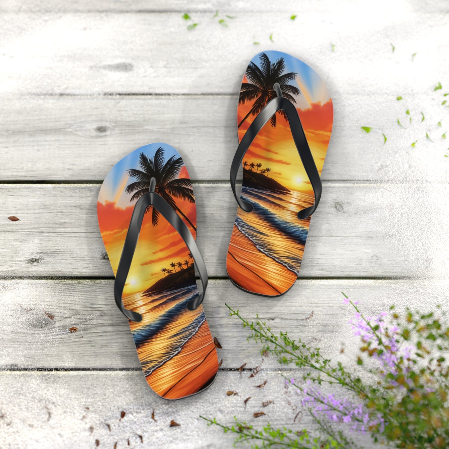 "Hawaiian Sunset" Flip Flops