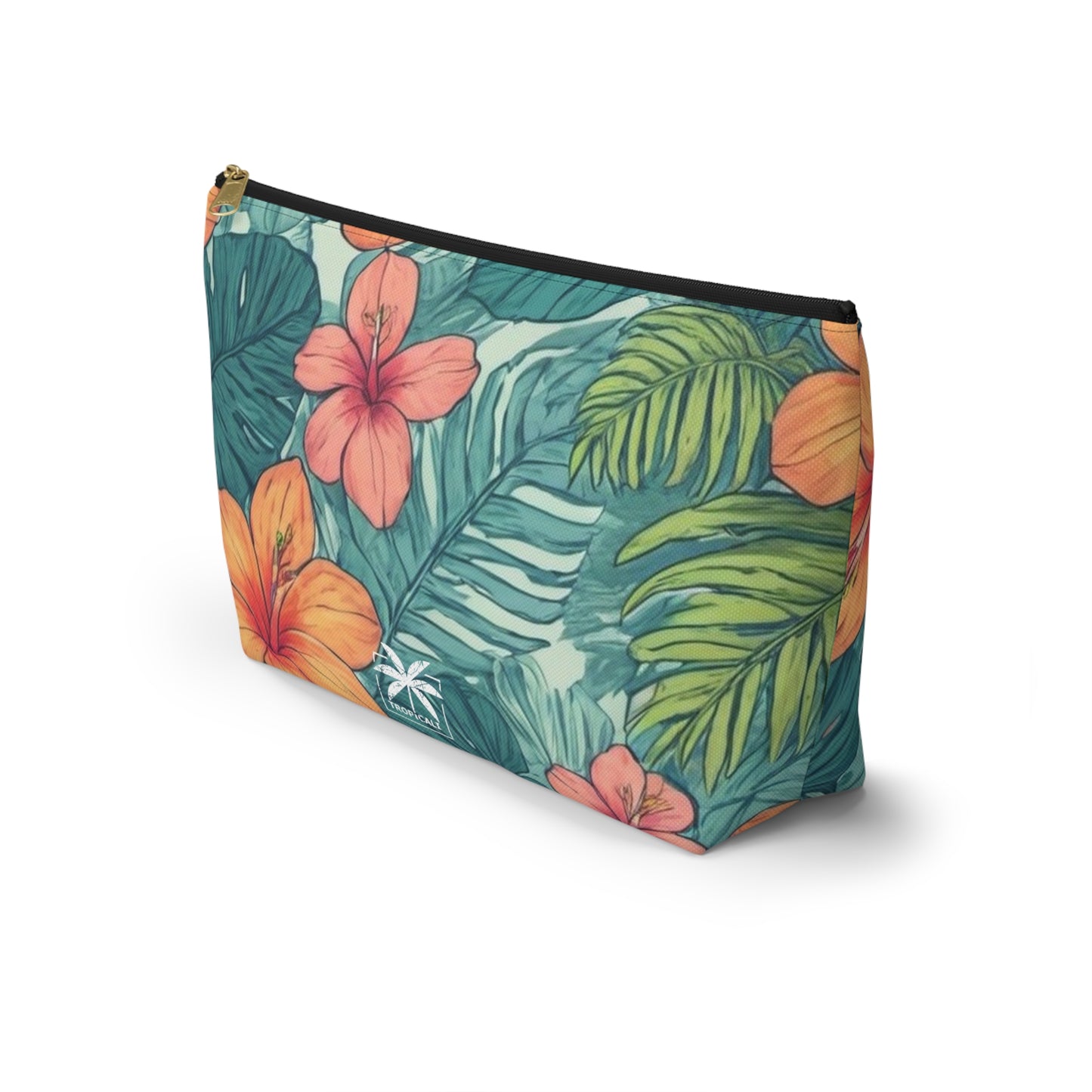 "Tropical Vibes" Accessory Pouch w T-bottom