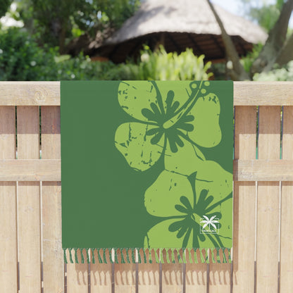 "The Classic Hibiscus"  Beach Cloth - Distressed Green