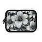 "The Hibiscus"  Laptop Sleeve - Black and White