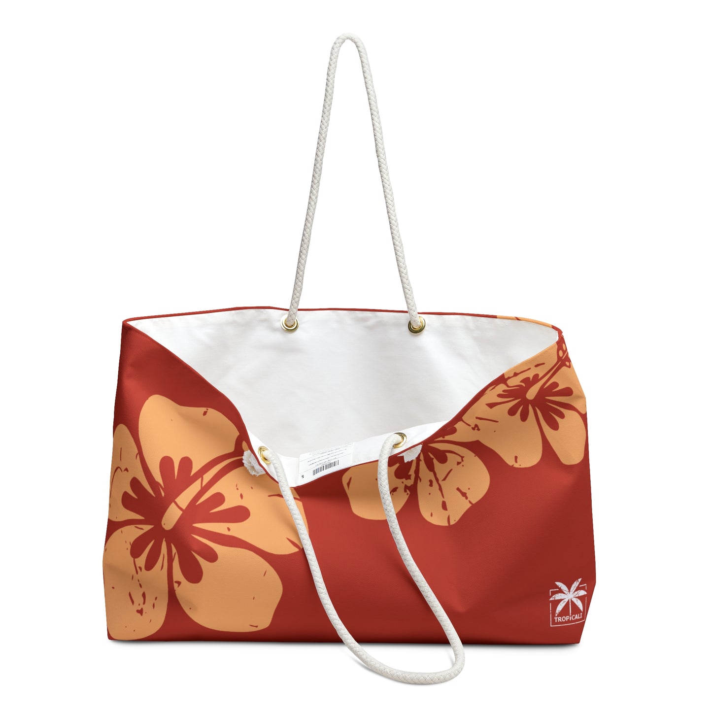 "The Classic Hibiscus" Beach Bag - Distressed Orange