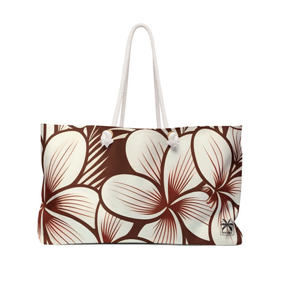 "The Plumeria"  Beach Bag - Mono Red