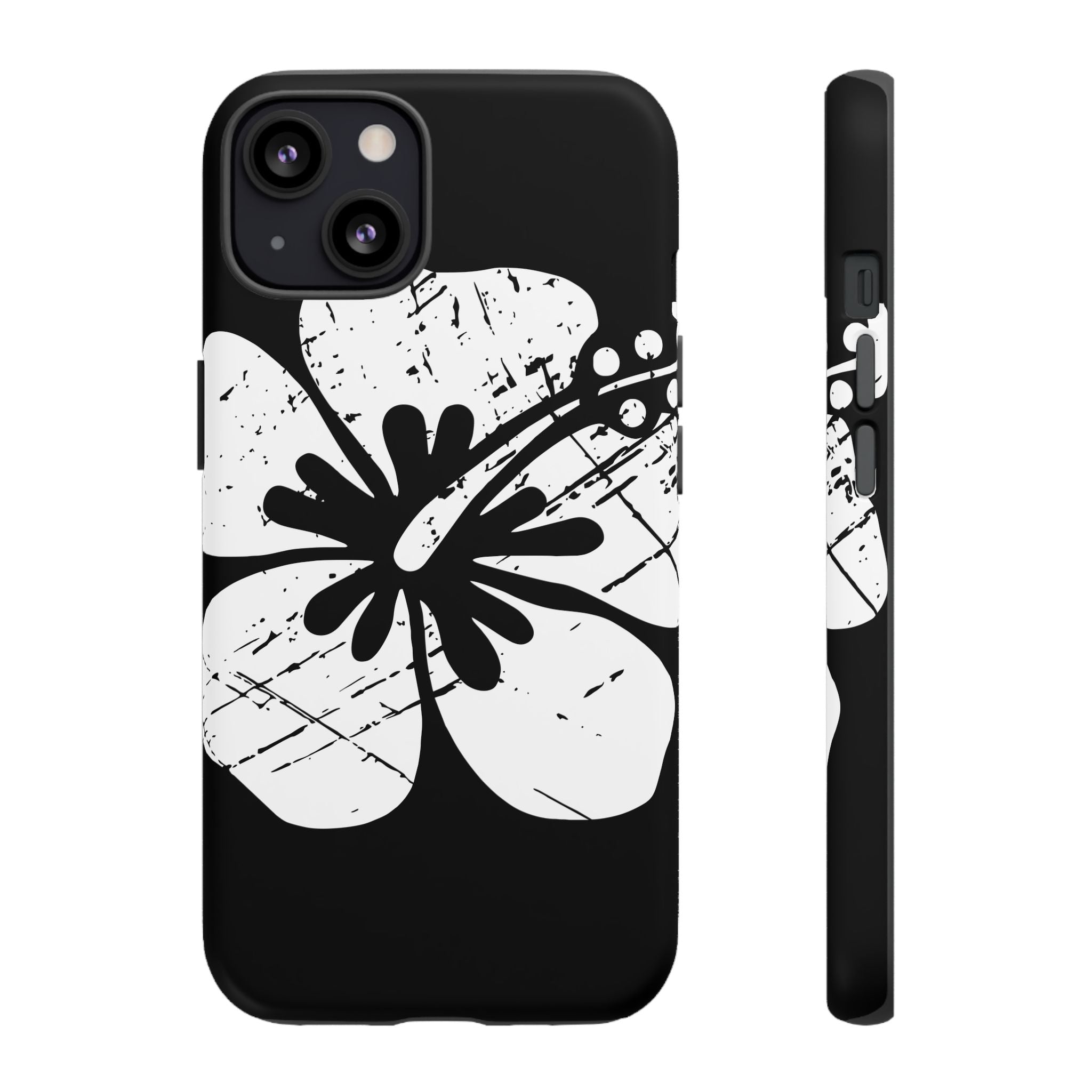 "The Classic Hibiscus" Phone Cover - Distressed Black