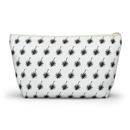 "Swaying Palms" Accessory Pouch w T-bottom - Black and White