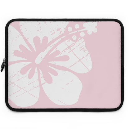 "The Classic Hibiscus" Laptop Sleeve - Distressed Pink