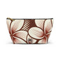 "The Plumeria" Accessory Pouch w T-bottom - Mono Red