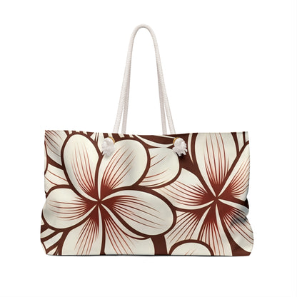 "The Plumeria"  Beach Bag - Mono Red