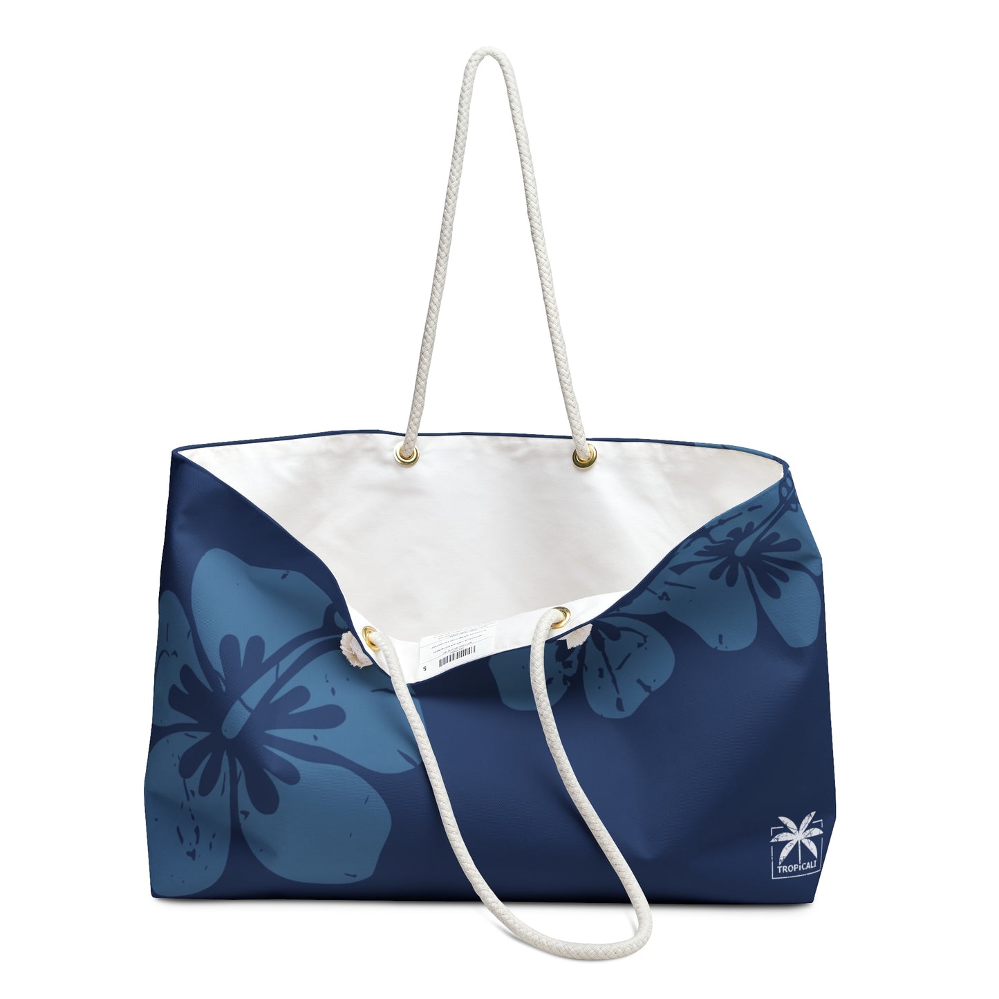 "The Classic Hibiscus" Beach Bag - Distressed Blue