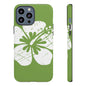 "The Classic Hibiscus"  Phone Case - Distressed Green