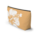 "The Classic Hibiscus" Accessory Pouch w T-bottom - Distressed Orange