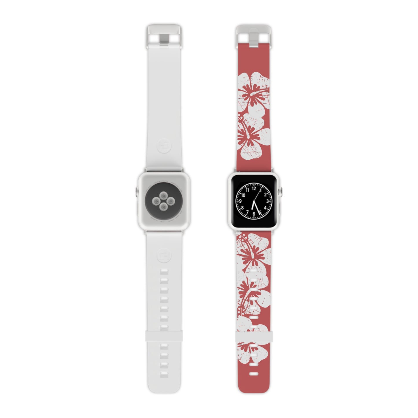 "The Classic Hibiscus" - Distressed  Red Watch Band for Apple Watch