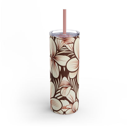 "Plumeria" Tumbler, 20oz - Mono Red