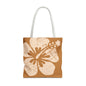 "Classic Hibiscus " Tote Bag - Distressed Brown