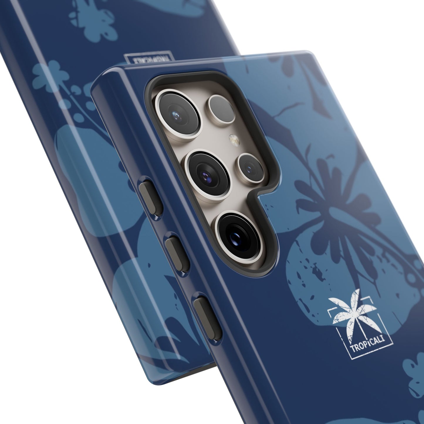 "The Classic Hibiscus" Phone Cover - Distressed Blue