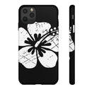 "The Classic Hibiscus" Phone Cover - Distressed Black