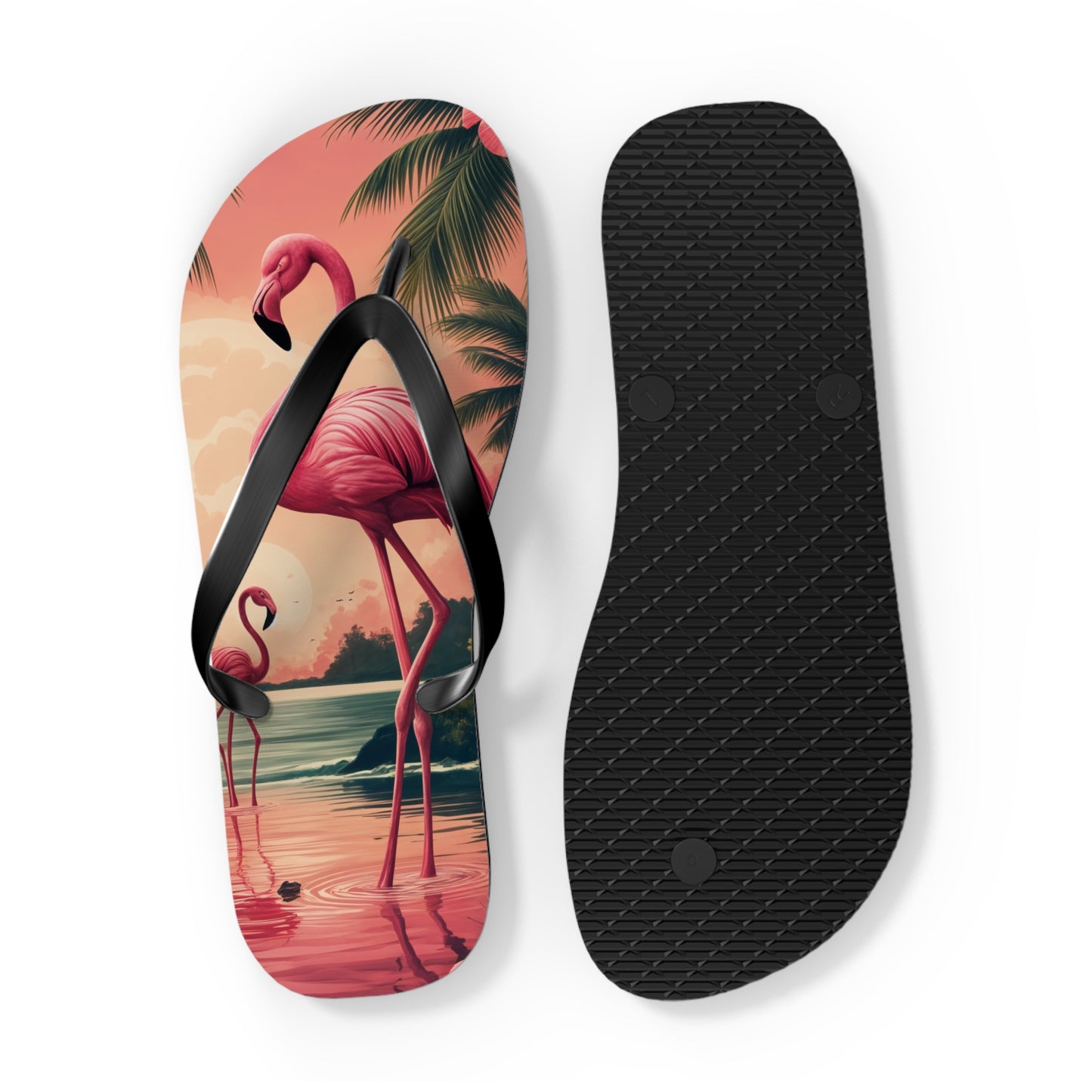 "Pink Flamingos" Flip Flops