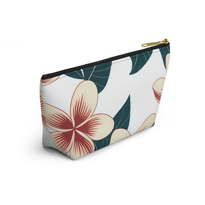 "The Plumeria"  Accessory Pouch w T-bottom