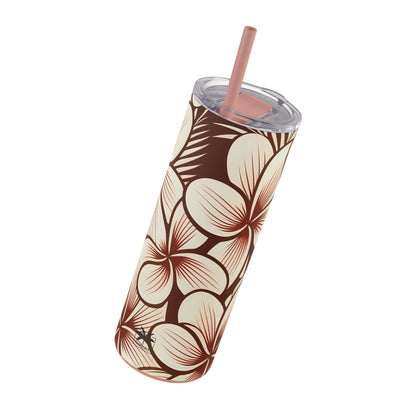 "Plumeria" Tumbler, 20oz - Mono Red