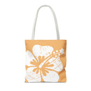 "The Classic Hibiscus" Tote Bag - Distressed Orange