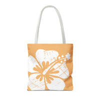 "The Classic Hibiscus" Tote Bag - Distressed Orange