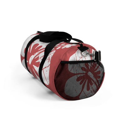 "The Classic Hibiscus" Duffel Bag - Distressed Red