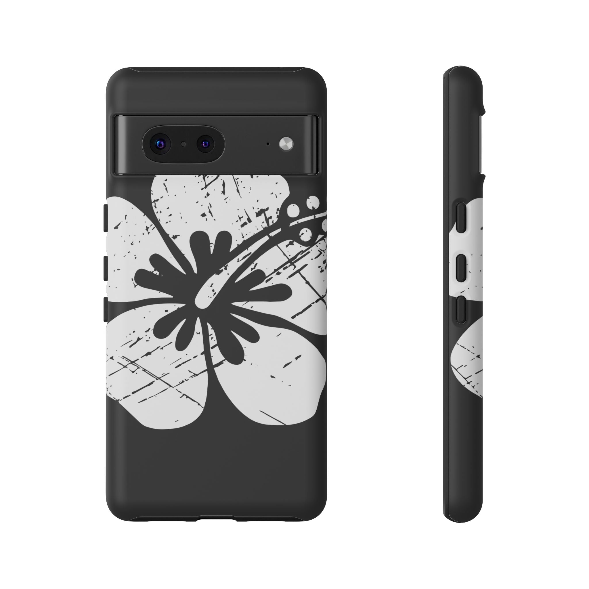 "The Classic Hibiscus" Phone Cover - Distressed Black