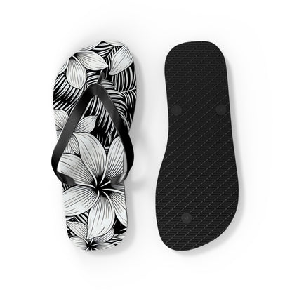 "The Plumeria" Flip Flop - Black and White