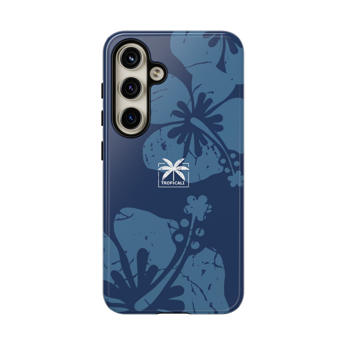 "The Classic Hibiscus" Phone Cover - Distressed Blue