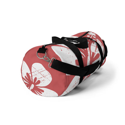 "The Classic Hibiscus" Duffel Bag - Distressed Red