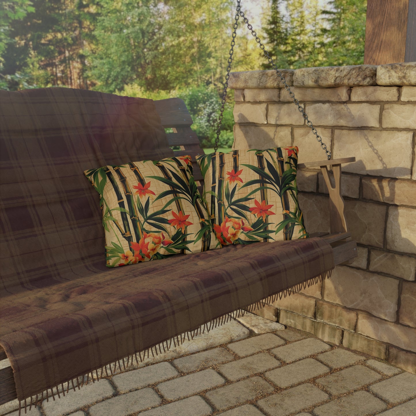 "Vintage Bamboo" Outdoor Pillow