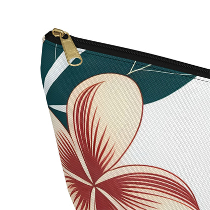 "The Plumeria"  Accessory Pouch w T-bottom