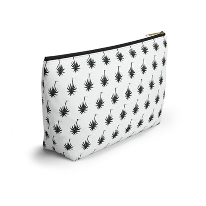 "Swaying Palms" Accessory Pouch w T-bottom - Black and White