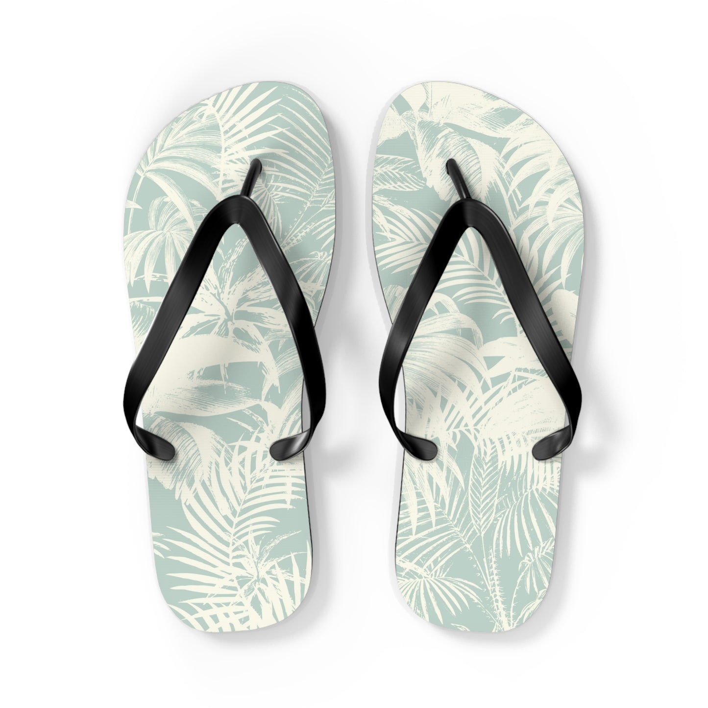 "Blue Palm" Flip Flops