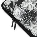 "The Hibiscus"  Laptop Sleeve - Black and White