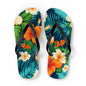 "Vintage Tropical Flower Wall Paper" Flip Flops