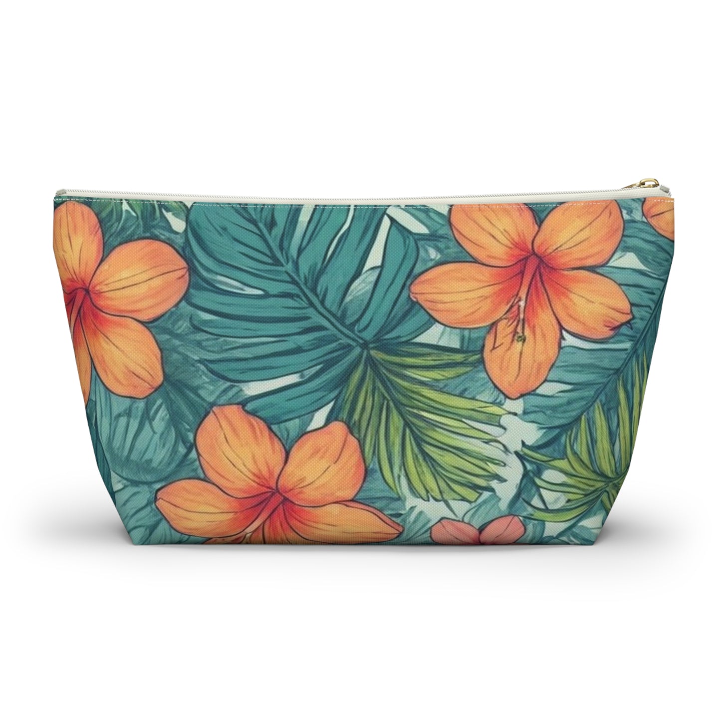 "Tropical Vibes" Accessory Pouch w T-bottom