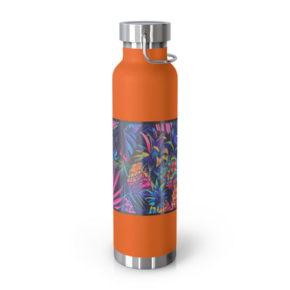 "Neon Pineapple" Copper Insulated Bottle with cap, 22oz