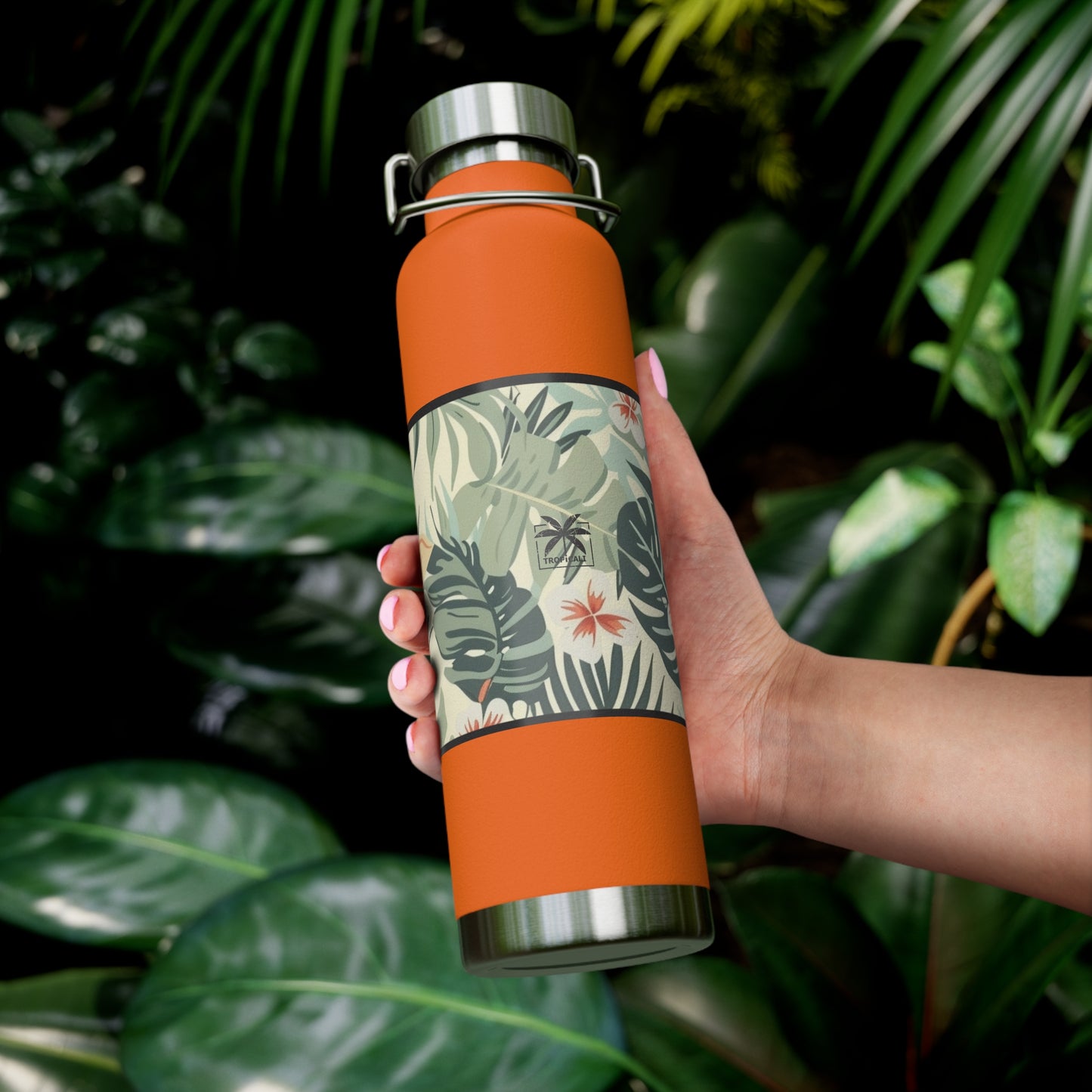 Tropicali Copper Insulated Bottle with cap, 22oz