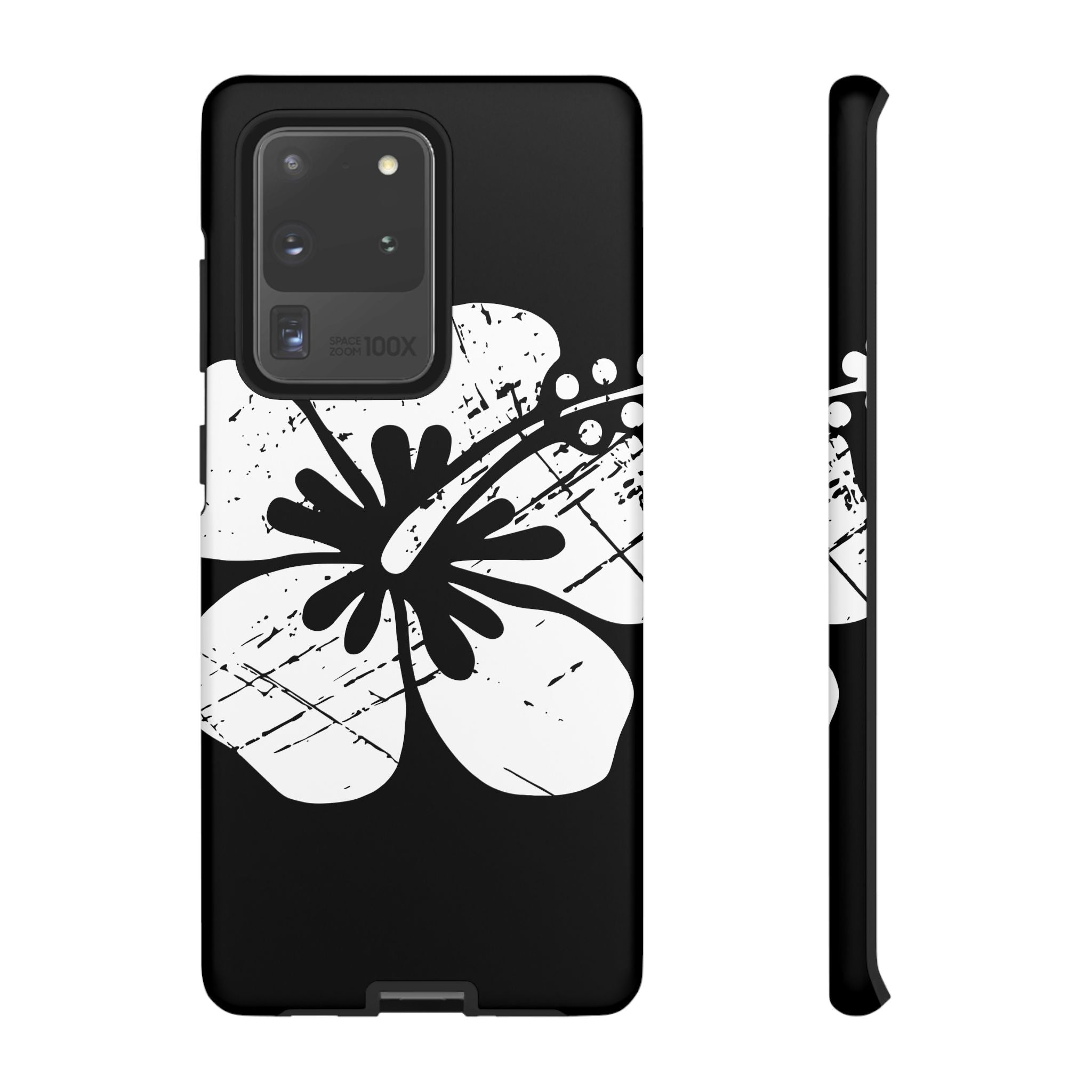 "The Classic Hibiscus" Phone Cover - Distressed Black