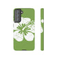 "The Classic Hibiscus"  Phone Case - Distressed Green