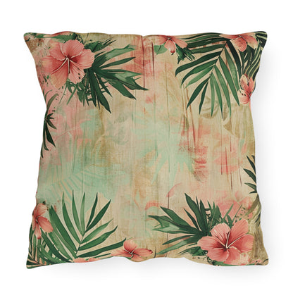 "Hibiscus in Watercolors" Outdoor Pillow