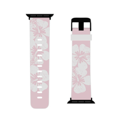 "The Classic Hibiscus" - Distressed Pink Watch Band for Apple Watch