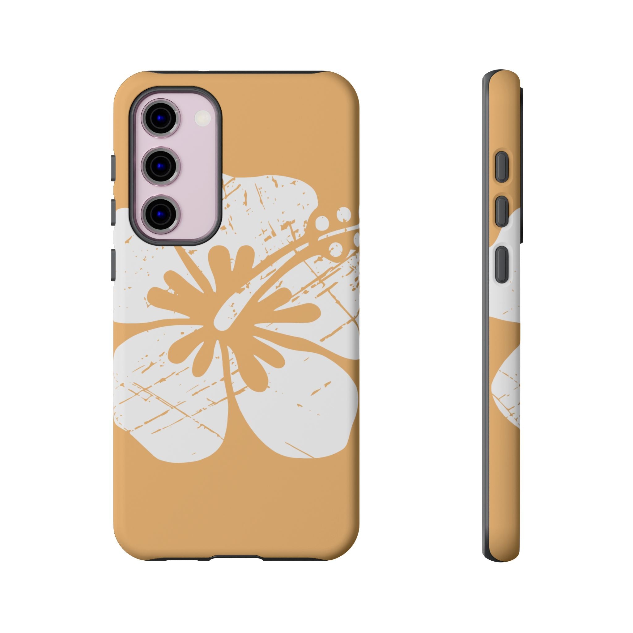 "The Classic Hibiscus" Phone Cover - Distressed Orange