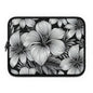 "The Hibiscus"  Laptop Sleeve - Black and White