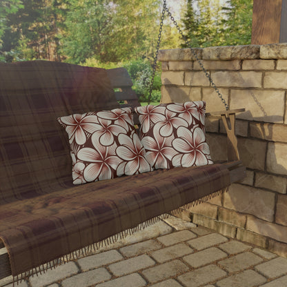 "The Plumeria" Outdoor Pillow - Mono Red